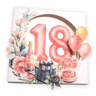 Pudełko prezent kartka 18 urodziny kobiety Osiemnastka Personalizacja