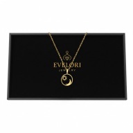 Złoty Naszyjnik Amulet Słońce i Księżyc Stal Szlachetna 45cm