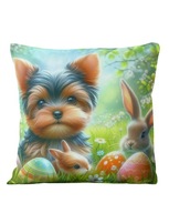 Poduszka Wielkanoc Yorkshire terrier 40x40cm