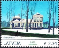 Łotwa 2022 Znaczek 1155 ** architektura dworek