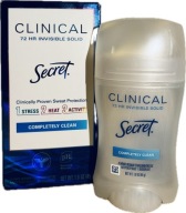 Antyperspirant PRZECIW POCENIU Secret Clinical Completely Clear 45g z USA