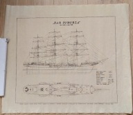 Dar Pomorza plakat na płótnie stan statku z roku 1929