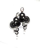 Kolczyki Sutasz Czarno Białe Soutache x