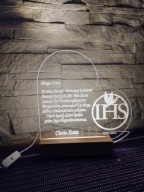 LAMPKA LED PAMIĄTKA 1 KOMUNII / PREZENT/ GRAWER/ PERSONALIZACJA