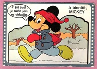 Pocztówka film animowany Francja 1980 " Disney Mickey " , bajki dla dzieci