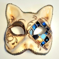 Oryginalna maska wenecka kot weneckie rękodzieło