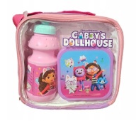 Zestaw śniadaniowy z torebką KOCI DOMEK GABI 3w1 Bidon Pojemnik Torba