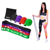 ZESTAW 4 GUMY POWER BAND DO ĆWICZEŃ PODCIĄGANIA SENSEI 1-40KG + EBOOK WOREK