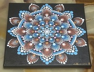 WERNICKA SYGNOWANY OBRAZ MANDALA NA PŁÓTNIE