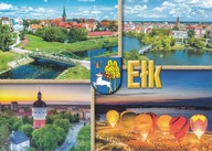 EŁK - KŁADKA - Z LOTU PTAKA - MOST ZAMKOWY - WIEŻA CIŚNIEŃ - BALON - HERB