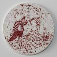 PLAKIETA OCTOBER MID CENTURY Bjorn Wiinblad ANTYK VINTAGE 60's porcelana