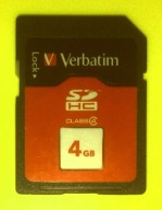 SDHC 4 GB >> V E R B A T I M >> Made in TAIWAN