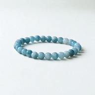 BRANSOLETKA Z KAMIENI,LARIMAR NIEBIESKI,NA GUMCE