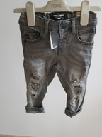 Next chłopięce spodnie jeansy z przetarciami 80 cm