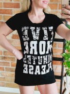 T-shirt bluzka koszulka podkoszulka krótki rękaw napisy r S 36