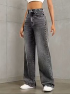 Damskie Vintage Spodnie Dżinsowe w Kolorze Jasnoszarym M