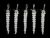 Zawieszka ozdoba szydełkowa choinkę Sopelek białe (Z148)