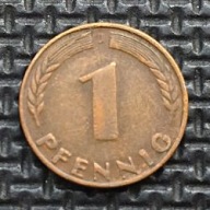 *NIEMCY [0205]*1 fenig 1949 *G* Niemcy Zachodnie (RFN) Kłosy, Liście dębu