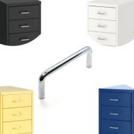 UCHWYT MEBLOWY METALOWY GIĘTY OCYNK 70MM IKEA HELMER