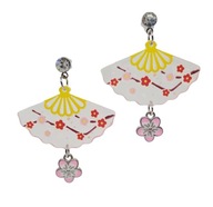 Kolczyki "Wachlarz i Kwiat Wiśni"