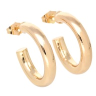 56001 KOLCZYKI 18K POZŁACANE 29/6 MM gładkie koła "dmuchane"