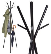 WIESZAK STOJĄCY PODŁOGOWY CZARNY NA UBRANIA KURTKI STABILNY