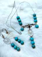 Komplet srebrny 925 pr z turkusami