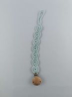 Szydełkowa zawieszka do smoczka koło jasny niebieski 0+ Handmade