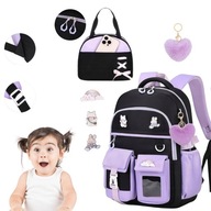 PLECAK SZKOLNY MLODZIEZOWY DLA DZIEWCZYNKI LUNCHBOX SNIADANIOWKA 3W1 ZESTAW