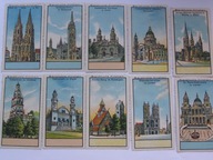 Słynne kościoły - seria 10 zalepek - polonica OPIS