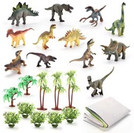 DUŻY ZESTAW PARK DINOZAURÓW FIGURKI MATA I AKCESORIA 23 EL. ZABAWKA 3 LATKA