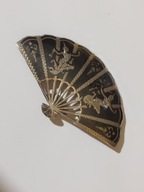 Srebrna stara duża broszka niello