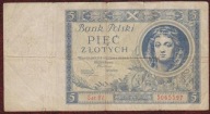 5 zł. 1930 r. ser. BV. st. 4 b. rzadka seia !!!