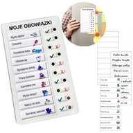 TABLICA OBOWIĄZKÓW MOTYWACYJNA LISTA DLA DZIECI ZADANIA MOJE OBOWIĄZKI