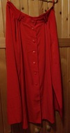 Czerwona malinowa długa spódnica na guziki rozcięcia M L