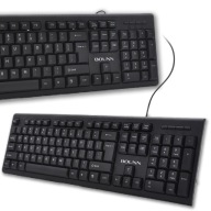 Bounn Klawiatura przewodowa USB czarna dla biura standardowa 104 klawisze