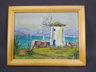 Wiatrak - stary obrazek, ręcznie malowany