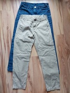 spodnie 2 szt h&m, levis 128/134cm
