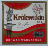 ETYKIETA PIWO JASNE KRÓLEWSKIE BROWAR WARSZAWA