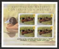 Australia . Znaczki pocztowe / Blok ( Fauna - ptaki ) 1996 r. / czysty