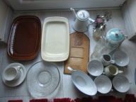 TALERZ ZĄBKOWICE,SZKLANKI Z RYBKAMI INNE NACZYNIA PRL