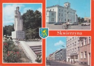 SKWIERZYNA - POMNIK JAGIEŁŁY - RATUSZ - UL. OBROŃCÓW STALINGRADU - HERB