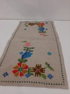 BIEŻNIK SERWETKA SKANDYNAWSKI KWIATOWY HAFTOWANY ORYGINALNY