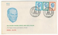 Turcja 1983 FDC Znaczki 2648-50 prezydent Ataturk obiegowe