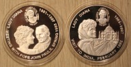 PAPIEŻ JAN PAWEŁ II i LADY DIANA - ZESTAW 2 x 5 FRANKÓW KONGO 1997 rok
