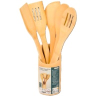 Zestaw bambusowych przyborów kuchennych w pojemniku – 5 części, FSC