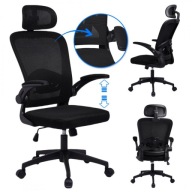 Fotel biurowy obrotowy "Mistral Black", mikrosiatka do biurka