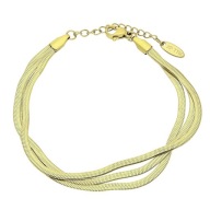 83560 Bransoletka złota stal chirurgiczna 17+3 CM potrójna płaska żmijka