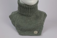 Wełniany komin dziecięcy 100% wełna merino, rozm.104-110cm, zielona szałwia