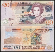 BNA - KARAIBY 20 Dollars Dolarów 2015 NR 828173 # P53b # XF/UNC
